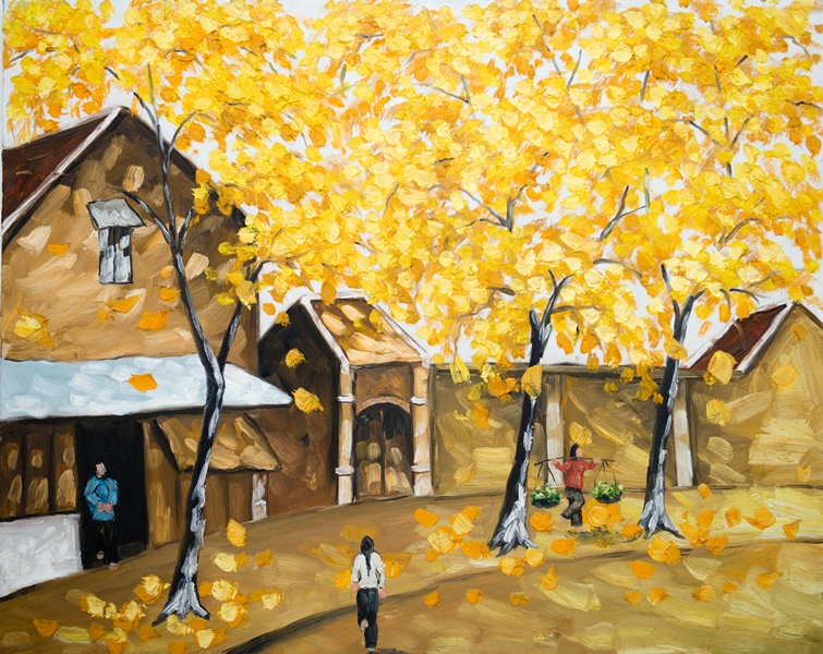 Tranh Sơn Dầu Chiều Vàng